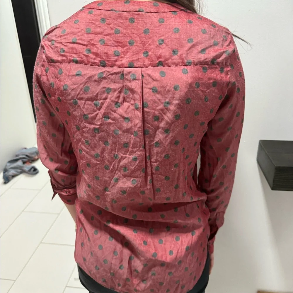 Express Red and Black Patterned Top - Picture 4 of 8